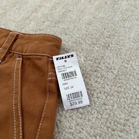NWT Tillys RSQ High Rise Cargo Jeans Denim Shorts 24 - Picture 9 of 9